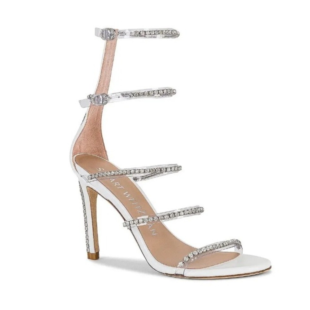 Stuart Weitzman Nudistglam 100 Gladiator Sandals Rhinestone Formal Bridal 7 NIB